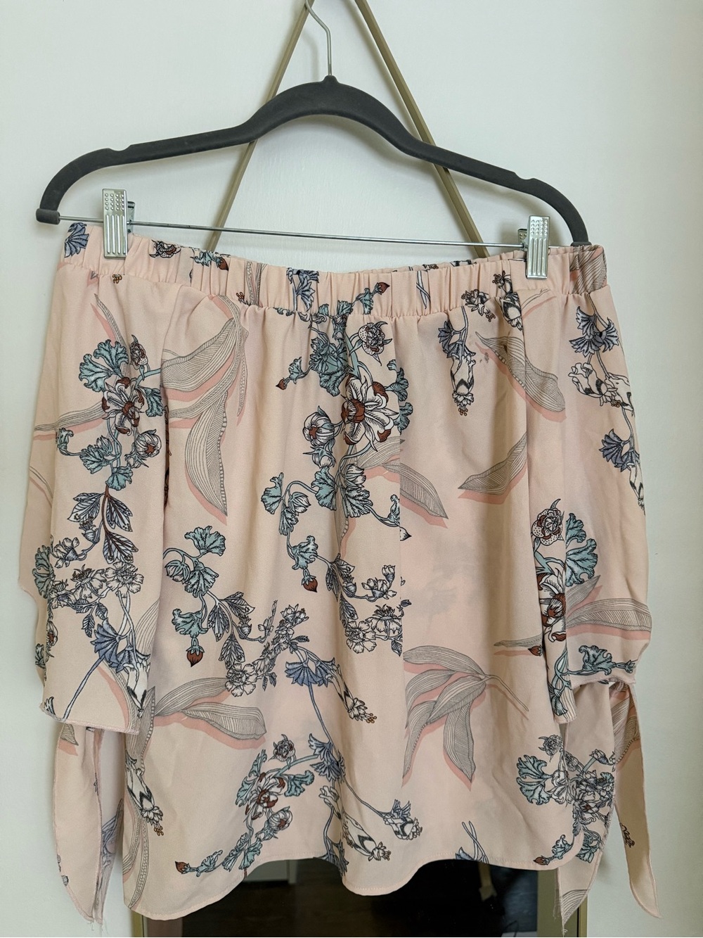 Peach Floral Off-Shoulder Women’s Skirt